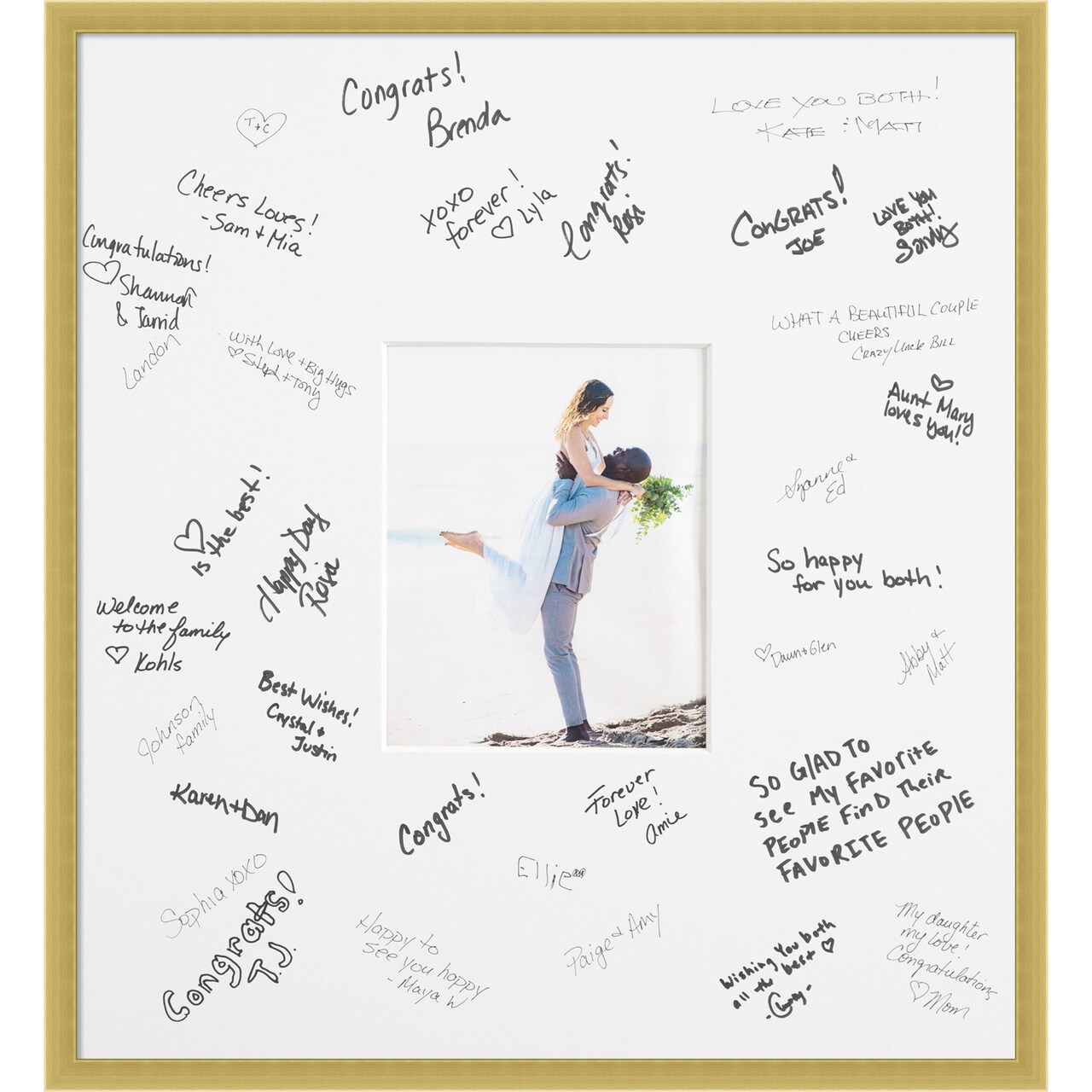 Svelte Signature Mat Picture Frame, Photo Frame Wedding Guest Book Alternative, Autograph Picture Mat for Signature Board, Wedding Celebrations Graduations Support Encouragement or Retirement